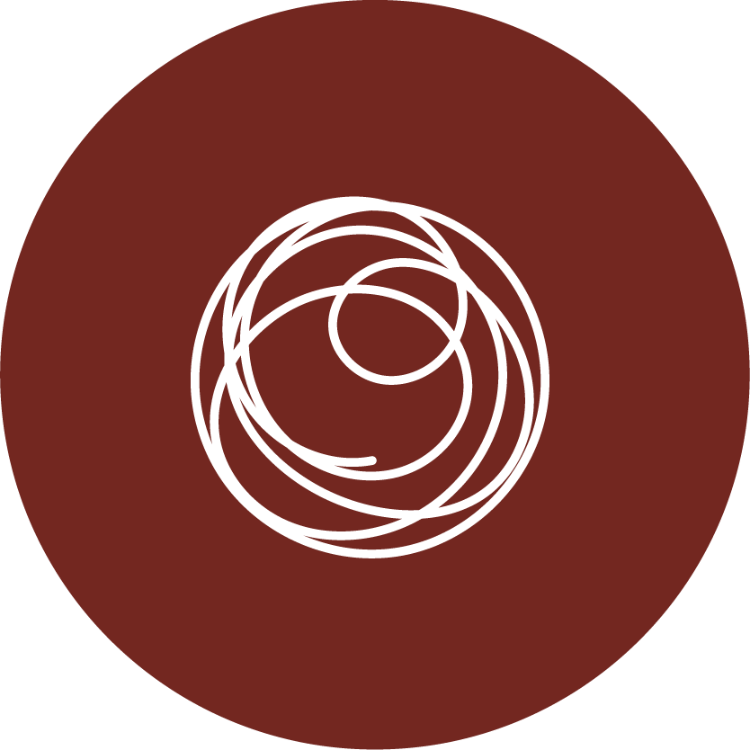 doodle linework of open ball, lightly wound with slight tangle